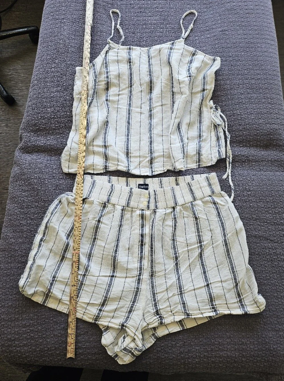 GAP Cream and Navy Striped Tank & Shorts Set